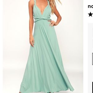 Lulus Light Sage Convertible Maxi Dress